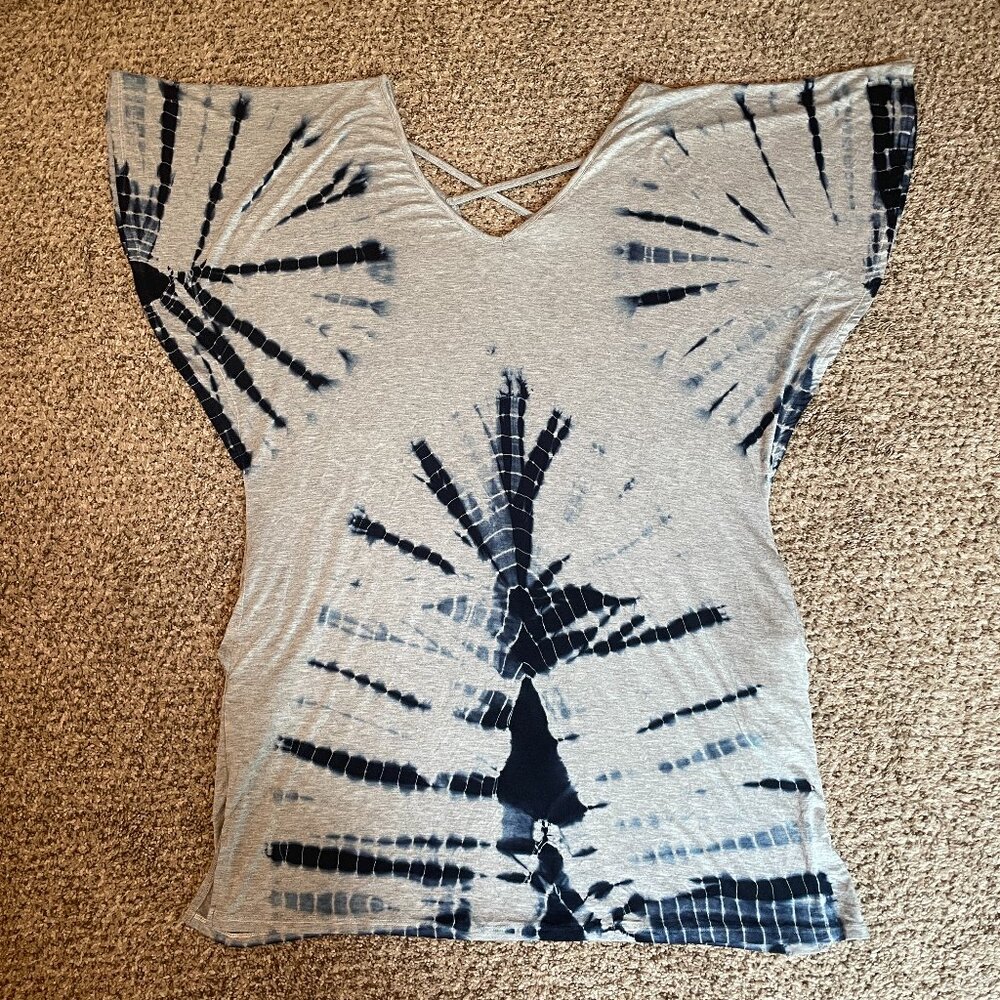 Size medium Marina Luna gray blue tie dye swim coverup